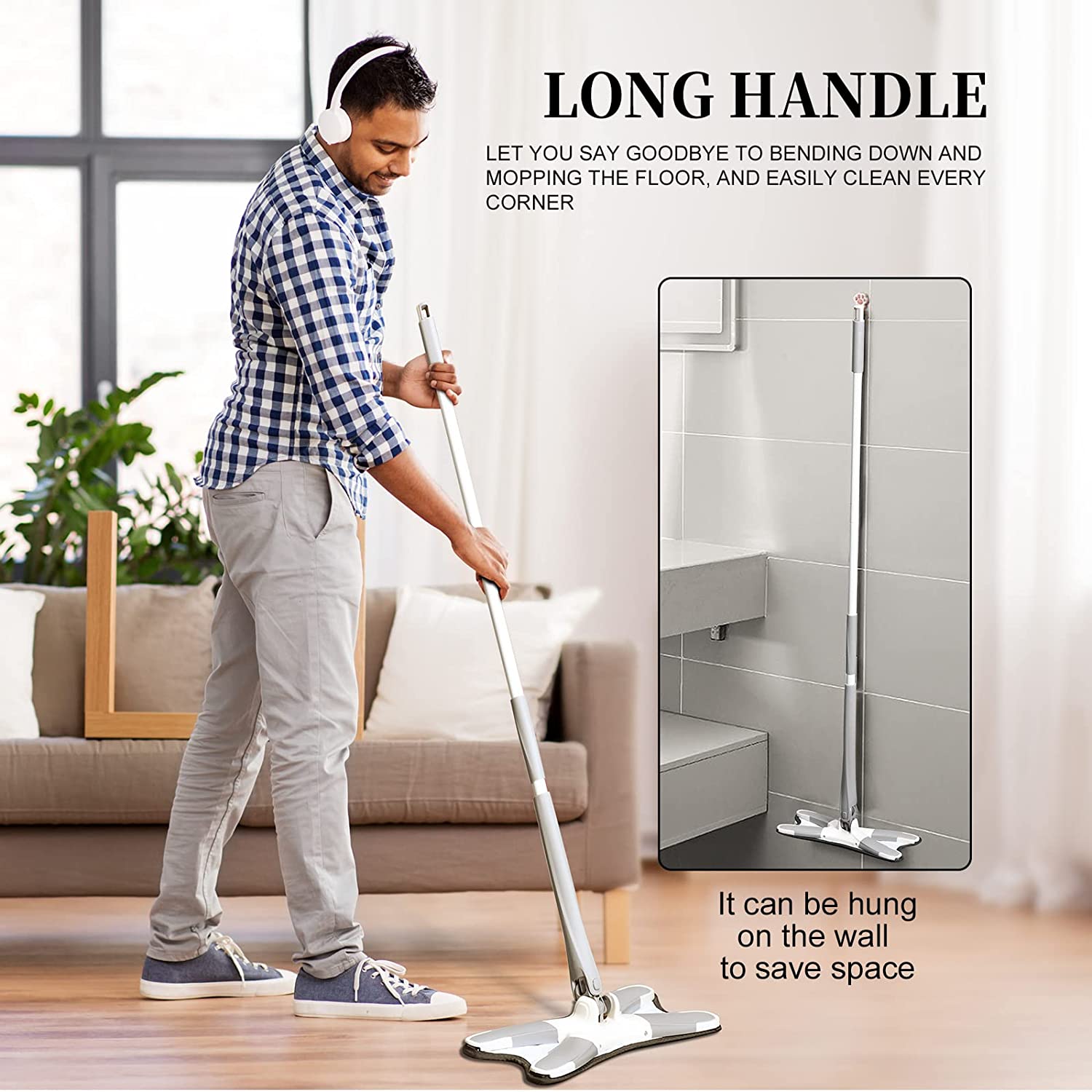4874 X Shape Mop or Floor Cleaning Hands-Free Squeeze Microfiber Flat Mop System 360° Flexible Head, Wet and Dry mop for Home Kitchen with 1 Super-absorbent Microfiber Pads. DeoDap 4874 X Shape Mop or Floor Cleaning Hands-Free Squeeze Microfiber Flat Mop System 360° Flexible Head, Wet and Dry mop for Home Kitchen with 1 Super-absorbent Microfiber Pads. DeoDap